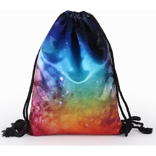 3D Star Pattern Drawstring Travel Bag Drawstring Backpack Women Men Daily Casual Girls Knapsack Outdoor Travel Bags