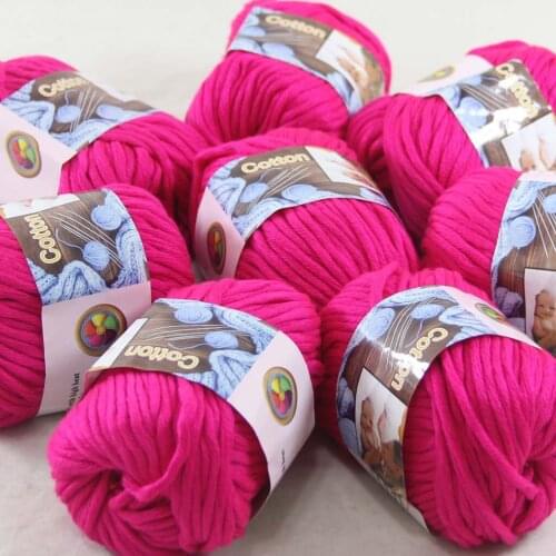 Sale 8Ball x 50g Super Soft Pure Cotton Chunky Shawl Hand Knitting Yarn Scarves Shawls 42222 Raspberry Pink