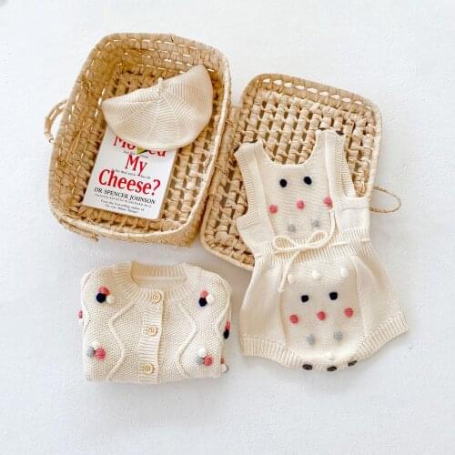 0-24M Newborn Kid Baby Boys Girls Sweater Knitted Top Warm Cute Sweet Clothing Lovely Polka dot Print Knitwear New born Outfit