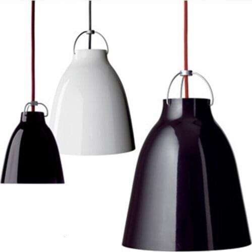 Trigeminal aluminum Restaurant20-40CM Modern minimalist Single head black/white pendant lights Caravaggio lamp FG905