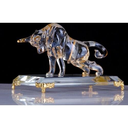 Home Decoration Crystal Cow Office Living Room Home Decoration Accessories Car Interior Cow Sculpture Crafts Home Decoration