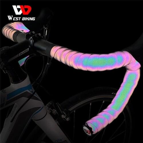 WEST BIKING Reflective Bike Handlebar Tape Quality EVA Shockproof Bike Cycling Bar Tape Wrap With Bar Plugs Bicycle Accessories