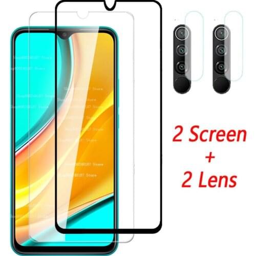 2 In 1 for Xiaomi Redmi 9 Glass Screen Protector Camera Lens Film Protector for Xiaomi Redmi 9A 9C Note 9s 9 Pro Tempered Glass