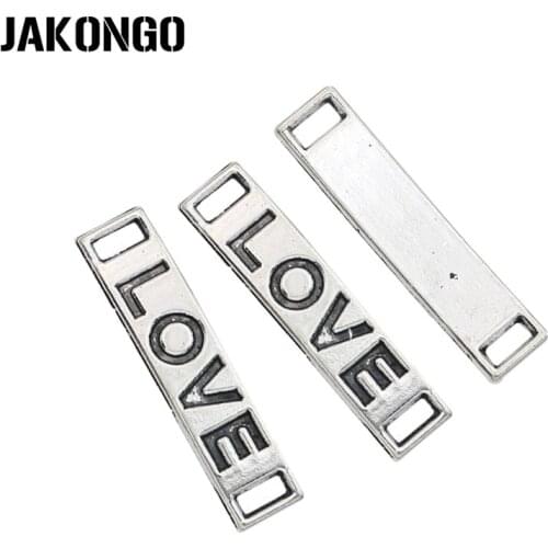 20pcs Antique Silver Plated Love Connectors for Jewelry Making Findings Accessories DIY Handmade Craft 28x7mm