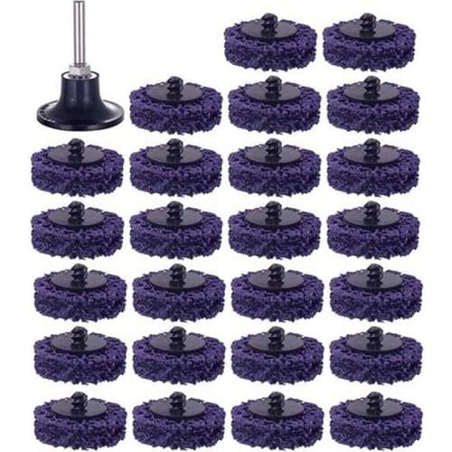 25PCS 2 inch 50mm Quick Change Roloc Easy Strip & Clean Discs Purple for Paint Rust Removal Surface Prep with 1 Holder