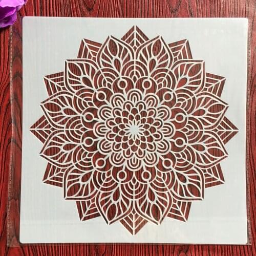 30 *30cm craft mandala mold for painting diy stencils stamped photo album embossed paper card on wood, fabric,wall,Floor, tiles