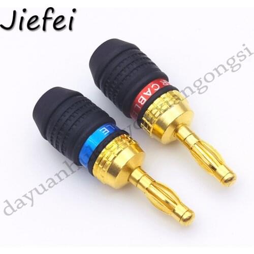4-90pcs copper Speaker Banana Plug Adapter 4mm Wire Connector 24K Gold Plated For Musical HiFi Audio Banana Connector