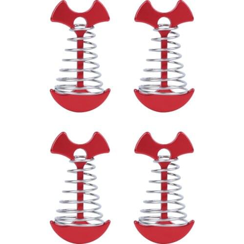 4pcs Fishbone Anchor Tent Pegs Aluminum Alloy Fishbone Tent Stakes Camping Tent Wind Rope Buckle Camping Accessories