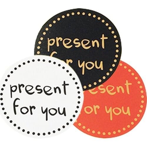 90pcs/lot "Present for you" Series Kraft paper Sticker Simple sense for Handmade Products for baking Gift seal sticker label