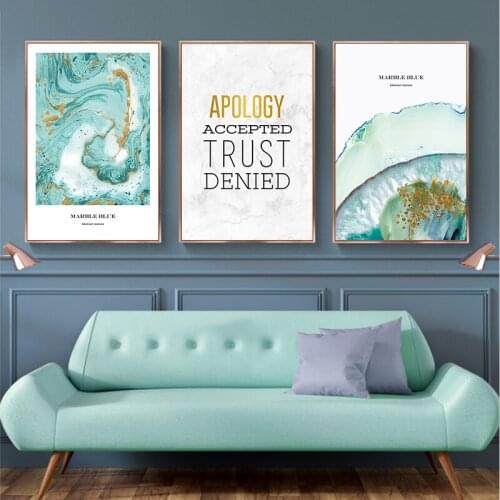 Abstract Marble Canvas Painting Wall art Posters and Prints Quotes Nordic Decoration Home Wall pictures for living room Decor