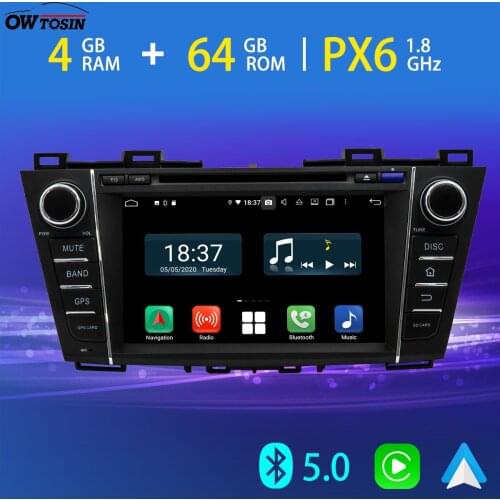 8" 1280*720 Car DVD Multimedia Player For Mazda 5/Premacy 2009-2012 GPS Navigation Radio Android 10 PX6 4+64G 4G WiFi CarPlay