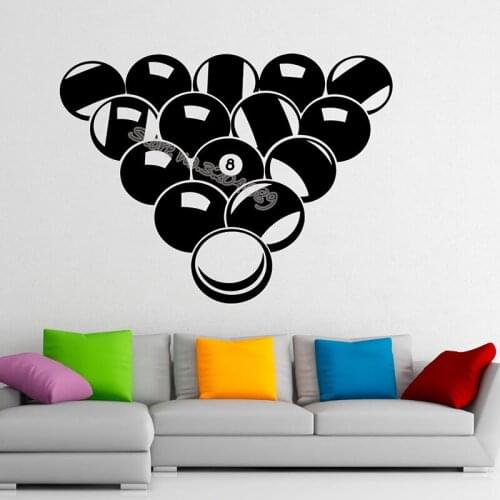 Billiards Pool Eight Number Wall Sticker Snooker Sports Game Balls studio Home Interior Design Bedroom Decor Art Murals EB383