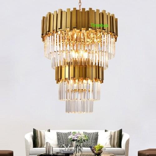 Large Crystal Pendant lights Villa Living Room Staircase Long Pendant Lamp Restaurant Hotel Office Building Luxury Crystal Lamps