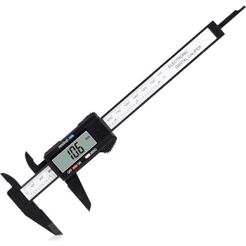 Digital Vernier Caliper Plastic 0-150mm 0.1mm 6-inch LCD Electronic Carbon Fiber Altimeter Micrometer Measuring Tool