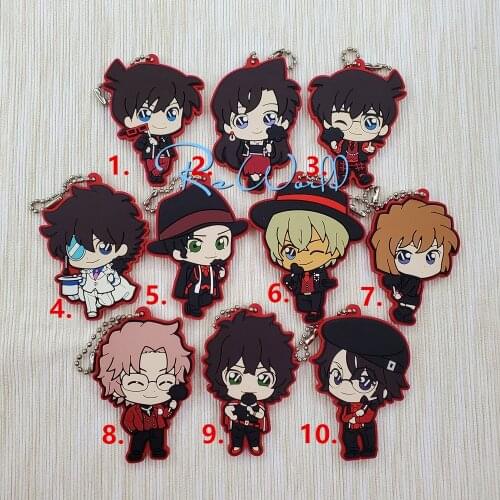 Detective Conan Anime keychain Jimmy Kudo Kaltou Kiddo Hattori Kazuha Ran Mouri Rubber strap/mobile phone charms D222A