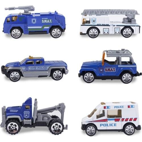 6pcs/Set Kids Mini Alloy Engineering Truck Diecast Car Model Toys Tractor Dump Truck Construnion Toys for Boys Children Gift