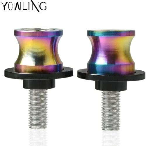 For Kawasaki Z900 Z800 Z750 Z650 ZX10R ZX6R Z800 Z1000 Z1000SX Motorcycle Swing arm Sliders Spools CNC Swing Arm Stand Screw