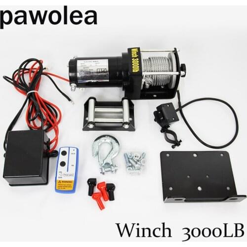 Electric winch traction self-rescue rope wireless remote control 3000lb12v car winch for beach motorcycle2020 best-selling winch