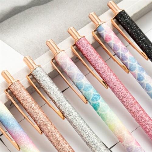 Glitter 1.0mm Black Ink Color Photo Album Gel Pen Stationery Office Learning Cute Scrapbooking Pen Unisex Pen Gift for Kids