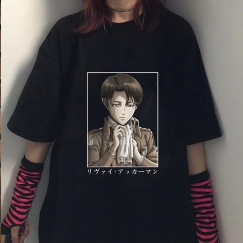 Attack on Titan T-shirt Men Funny Anime Hip Hop Top Tees Male