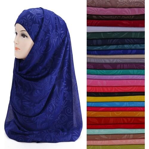 Floral Print Muslim Hijab Scarf Shawl Head Wrap Headwear Bubble Chiffon Soft