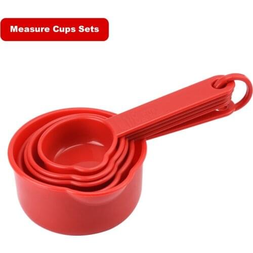 Baking Measure Tools Large Size Measuring Cups Red Colored Plastick 5 Piece Flour Measuring Cup Kitchen Accessories 1PC