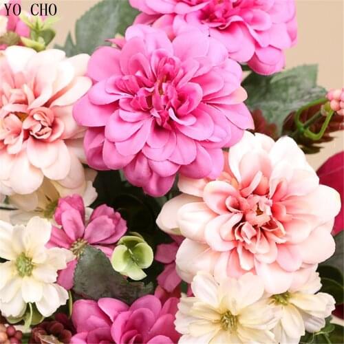 Artificial flowers for decoration peony Wedding decor daisy real touch flower rose bridal bouquet Home Party Decor(12 heads)