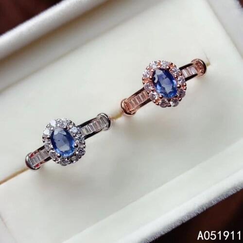 KJJEAXCMY fine jewelry natural sapphire 925 sterling silver new gemstone women ring support test lovely