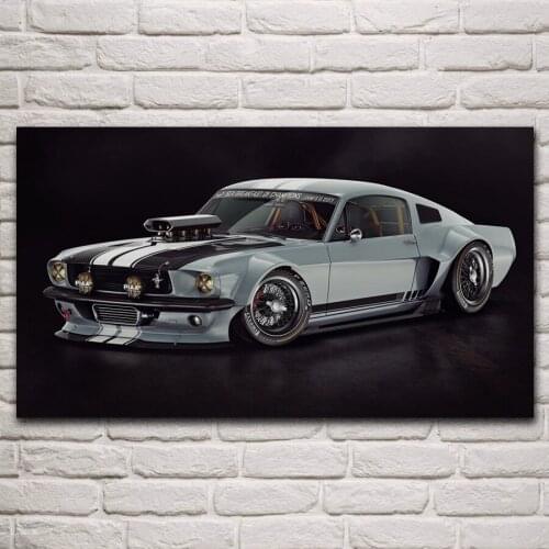 Classic mustang 1965 muscle sport cars custom tuning vehicle living room home wall art decor canvas fabric poster KP512