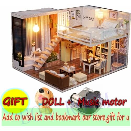 Doll House Miniaturas Diy Dollhouse 3D Wooden Puzzle Home For Creative Birthday Gift Toys Waiting For The Time Houses L020