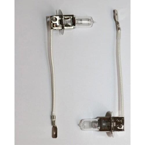 2PCS H3 12V 55W Halogen Tungsten Light Beads Bulb With Cable for Lathe Machine Tool Work Bulbs