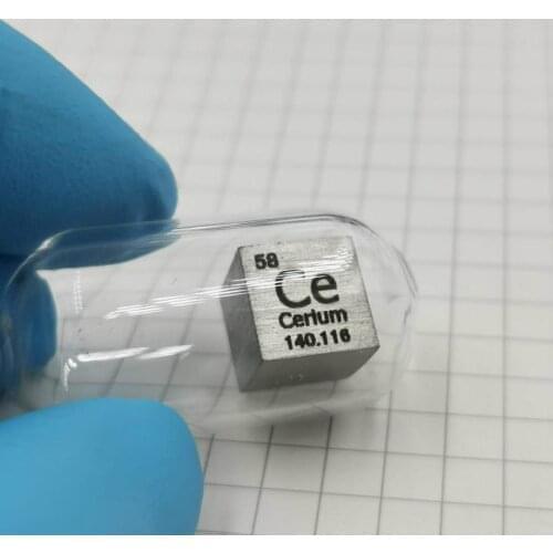 Cerium Ce Metal 10mm Density Cube 99.9% Pure for Element Collection