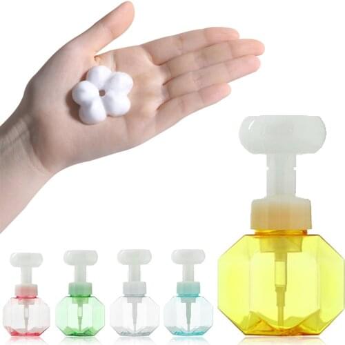 300ML Soap Bottle Foaming Lotions Refillable Bottle Flower Pump Head Soap Shampoo Cosmetic Empty Bottle Bathroom Accessories
