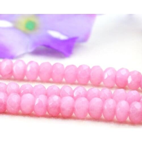 Fashion 5x8mm faceted pink chalcedony abacus shaped loose beads 15" hot sale beautiful DIY women jewelry making