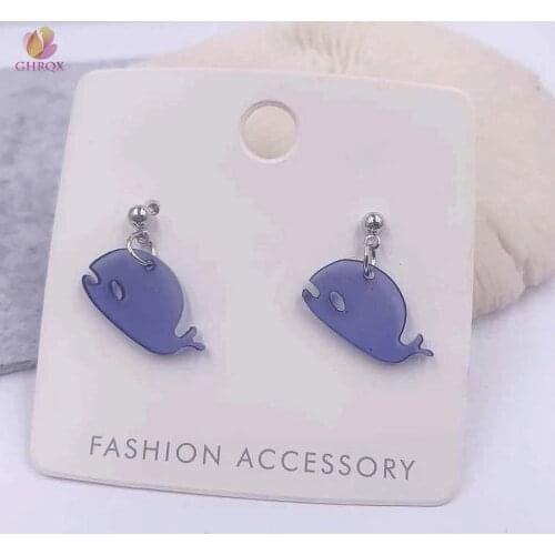 Fashion Whale Earrings Fish Earring Cute Handmade Earrings Womens Jewelry Children Birthday Gift Lovely Jewelry