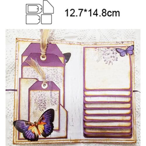 5pcs Stitched Tag label Die Set Cards Scrapbook Craft Dies Scrapbooking Die Carbon Steel Embossing Cutting Die 2021 New