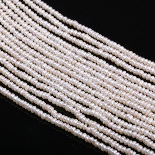 Natural Freshwater Pearl White Oblate Making Necklaces Bracelets And Earrings For DIY Sold In Packs 2.5-3mm