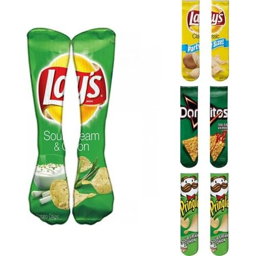 Harajuku Funny Socks Food Hamburg/Pizza/Sushi Printed Cute Socks Man Milk Creative Life Sokken Chaussette Femme Stockings