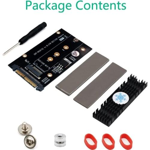 Upgrade Version M.2 key M SSD to SFF-8639 U.2 Adapter With Heatsink for NVME SSD Expansion Card 2230/2242/2260/2280