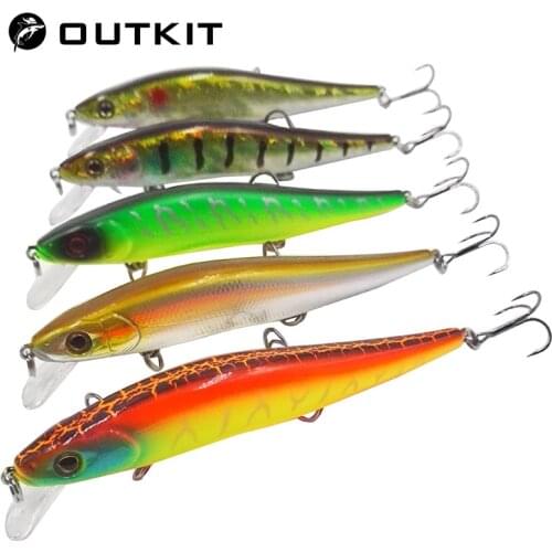 OUTKIT Fishing Lure 1PC Minnow 14g 11cm 0-1M Depth Wobbling Minnow Floating Hooks Lure Hard Bait Fishing Wobblers