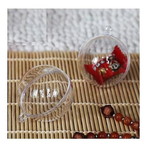 5cm Diameter Macaron Ball Plastic Hollow Ball Decorative Transparent clear Macaron box plastic cake Ball Box with hanging hole