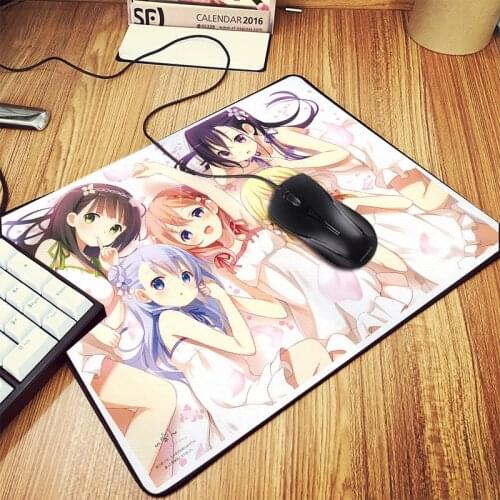 Hot Anime Mousepad Is The Order A Rabbit Ujimatsu Chiya And Kafuu Chino Pc Table Desk Mat For Anime Lolicon Mice Mat