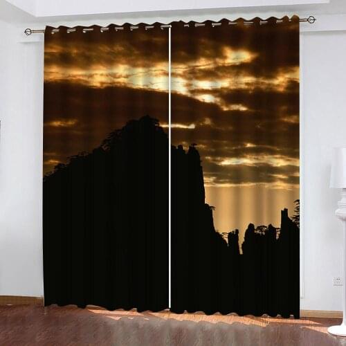 Luxury Blackout 3D Window Curtains For Living Room nature scenery landscape curtains Decoration curtains
