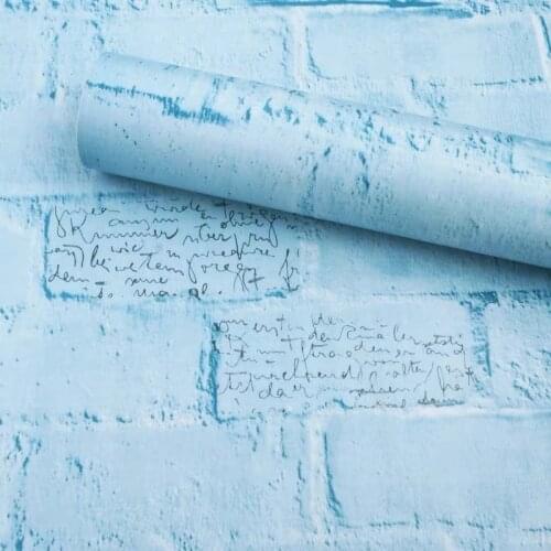 Blue pink grey brick wallpapers self adhesive 3d wood wall papers vinyl contact paper bedroom living room tv background decor