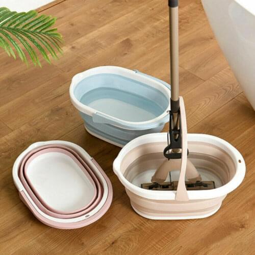 Folding Water Bucket Thicken Foot Bath Plastic Bucket Multifunction Portable Fishing Retractable Basin Cleaning Tool Mop Buckets