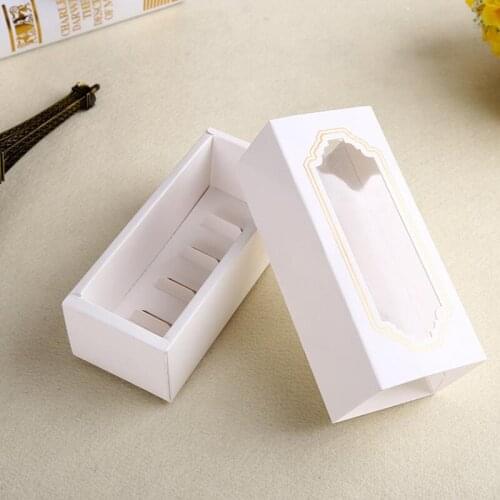 Wedding Party candy box Empty Baking Packaging box transparent boxes chocolate box For 5pcs Macaron LX8414
