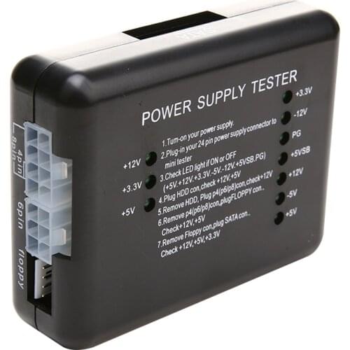 Power Supply Tester Checker LED 20/24 Pin for PSU ATX SATA HDD Tester Checker Meter Measuring for PC Compute Wholesale