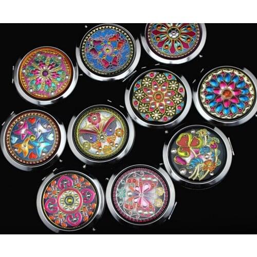 TY88 Mini Women Beauty Pocket Mirror Portable Double Sides Cosmetic Makeup Mirrors Normal Magnifying