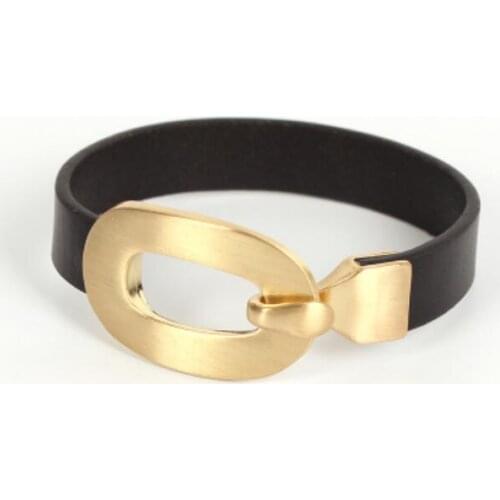 Retro punk style Korean version of the simple cow leather hook female bracelet
