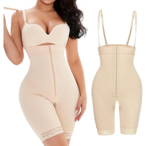 Full Body Shaper Women Slimming Shapewear Plus Size Corest Tummy Control Bodysuit Underbust Adjustable Strap Butt Lifter
